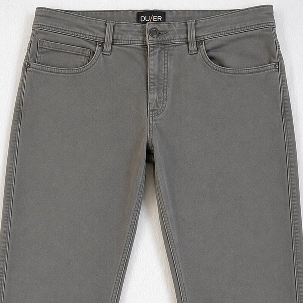 DU/ER No Limit Relaxed Fit Pants Mens 34x29 Actual N2X Performance Raw Hem Gray